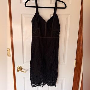 Express Black Lace Detail Dress Size 6